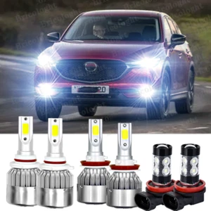 For Mazda CX-5 CX-9 2013-2016 6x LED Headlight Fog Light Bulbs Combo Kit 6500K - Bild 1 von 12