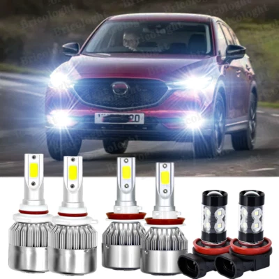 For Mazda CX-5 CX-9 2013-2016 6x LED Headlight Fog Light Bulbs Combo Kit 6500K - Image 1 of 4