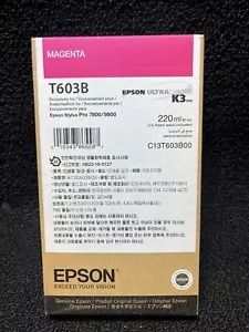 Genuine Epson Ink Cartridge T603B Magenta Date: July 2024 - Photo 1/3