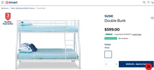 Double Single Bunk Bed Frame - Picture 1 of 1