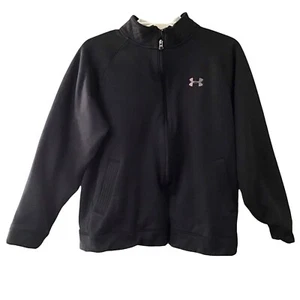 Under Armour Jacket Mens Large Black Full Zip Front Pockets Long Sleeve Light - Picture 1 of 6
