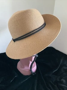 FURTALK WOMENS ADJUSTABLE SUMMER STRAW SUN HAT WIDE BRIM 3.5 Beach Size L - Picture 1 of 8