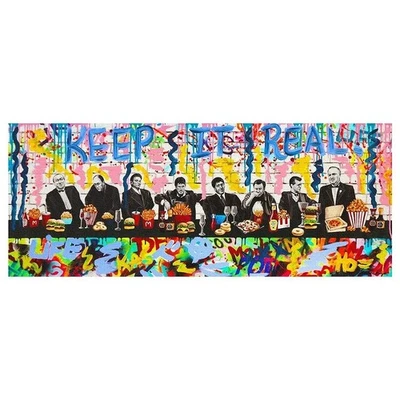 Nastya Rovenskaya - Medios mixtos originales sobre lienzo "La última comida" único en su tipo Foto 1 de 3