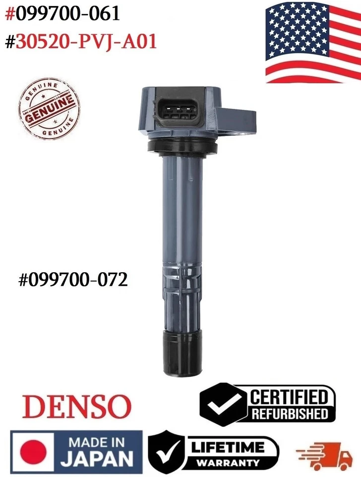 ✅GENUINE DENSO Single Ignition Coil For 1999-2010 HONDA  1.7L 3.0L 3.5L 3.7L V6 - Изображение 1 из 1