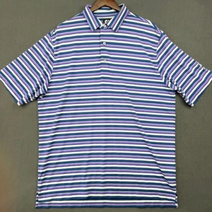 FootJoy Shirt Herren XL lila weiß gestreift sportlich Stretch Logo OC&CC - Bild 1 von 14