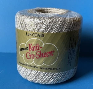 Abrigos J&P Tejido Metálico Cro-Sheen Hilo de Ganchillo Blanco 1G 100 Yardas A64M - Imagen 1 de 5