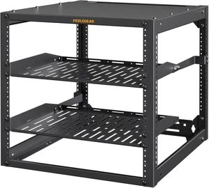 Perlegear 10U Open Frame Server Network Rack 19-Inch Vented Shelves PGSER02B - Picture 1 of 8