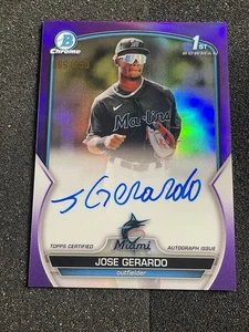 2023 Bowman Chrome Autograph CPA-JG Jose Gerardo Purple Refractor Auto #/250 - Picture 1 of 1