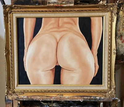 "Most Desirable"   VANWINKLE ORIGINAL NUDE  female oil painting 16x20 signed - Image 1 of 2