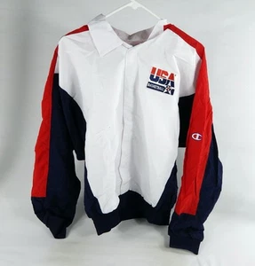 1990s Team USA Basketball GameIssued White Warm Up Jacket M DP72115 - Picture 1 of 4