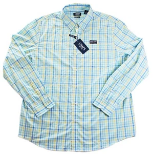 Camisa deportiva Chaps para hombre M manga larga cuello abotonado botón delantero a cuadros $60 - Imagen 1 de 5