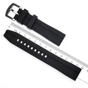 WBU Silikon- Armband für Uhren - geriffelt -glatt - Picture 1 of 10