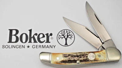Cuchillo Cabeza de Cobre BOKER SOLINGEN Años 90 De Colección Asas de Ciervo Acero Inoxidable Foto 1 de 4