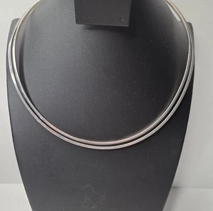 925 Sterling Silber massives Stapelhalsband 2,25" Öffnung 35,33 Gramm - Bild 1 von 12