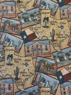 Tela tejida Texas 135”x 21” enorme pieza estrella bandera tapiz occidental Foto 1 de 3