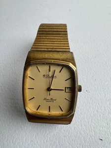 VINTAGE Lucien Piccard Dufonte Gold Tone Men's Unisex Hexagon Watch MIYOTA - Picture 1 of 13