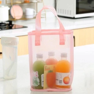 Flower Printed Mesh Wash Bag Portable Bath Bag New Shopping Tote Camping - Picture 1 of 8