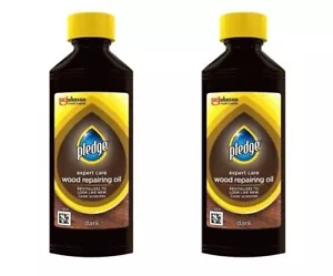 2 x Pledge Expert Care Wood Repairing Oil DARK 100ml Cover Scratches Looks NEW - Picture 1 of 1