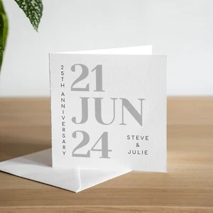 Tarjeta Personalizada 25 Aniversario Boda Esposa Plata Aniversario Regalo Marido - Imagen 1 de 2