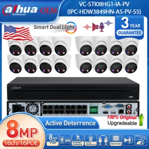 Dahua 16CH 8MP 4K Security Camera System Kit MIC 16POE NVR4216-16P-4KS3 CCTV Lot - Picture 1 of 45