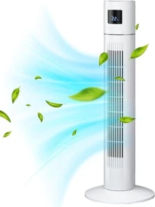 Electric Tower Fan, Bladeless Standing Fans, Portable Air Circulator with 70° Os - Picture 1 of 5