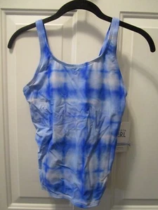 ATHLETA GIRL BALI BLUE TANKINI SWIMSUIT TOP SIZE XL/14 NEW - Picture 1 of 2