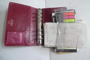 FILOFAX - 4CLF 7/8 LEATHER PLANNER & INSERTS - VINTAGE - MADE IN ENGLAND - Picture 1 of 24
