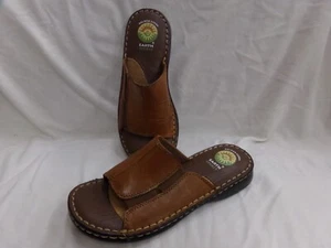Earth Spirit Gelron Brown Leather Open Toe Slip-On Sandals Womens Size 7 - Picture 1 of 6