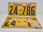 Vintage 1948 Hawaii License Plate Pair RARE ORIGINAL PAINT #24-786