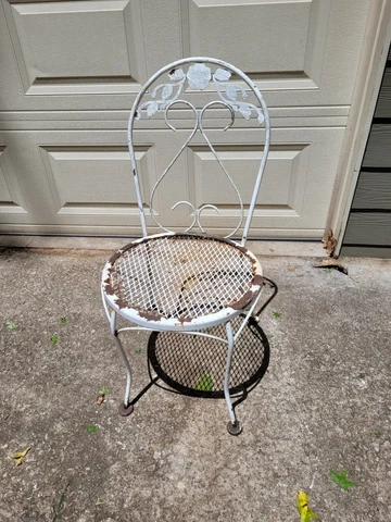 White Bistro Vintage Wrought Iron Patio Chair Cover