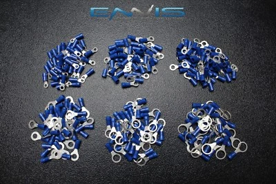 600 PK 14-16 GAUGE VINYL RING CONNECTORS 100 PCS EACH #6 #8 #10 1/4 5/16 3/8 - Image 1 of 4