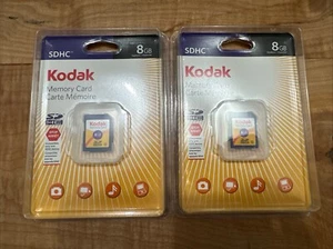 NEW Lot Of 2 Kodak 8GB Secure Digital Camera Memory Card SDHC Photo Storage - Picture 1 of 5