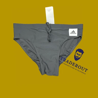 Adidas Hombre Gris Sólido Swim Brief Traje De Baño Traje De Baño Talla 32 34 Foto 1 de 4
