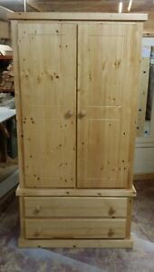 HANDMADE BALTIC SOLID PINE GENTS WARDROBE IN OLD ANTIQUE WAX (NOT FLATPACKED)