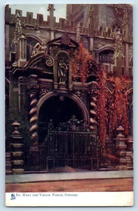 England Postcard St. Mary The Virgin Porch Oxford c1910 Oilette Tuck Art - Picture 1 of 2