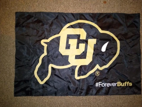 UNIVERSITY OF COLORADO GARDEN FLAG CU BUFFS 36" x 24" BLACK/GOLD FOREVER BUFFS Cover