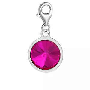 Sexy Sparkles October Clip On Birthstone Charms with Lobster Clasp Claw for Brac - Picture 1 of 2