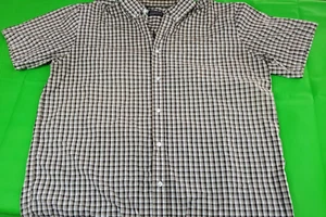 Camisa Covington Marrón Cuadros Hombre Mangas Cortas Botones Talla XL - Imagen 1 de 4