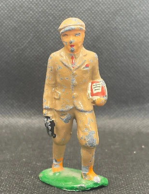 Vintage Barclay Diecast Figure School Boy in Khaki Uniform 2.5” - Image 1 of 4