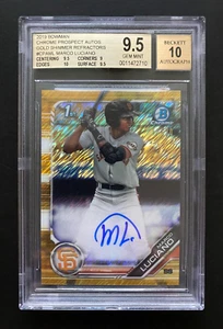 2019 MARCO LUCIANO 1st Bowman Chrome GOLD SHIM REFR Auto RC - BGS 9.5/10 - #/50 - Picture 1 of 2