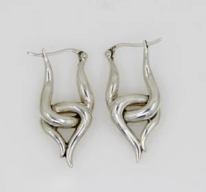 Scott Kay Sterling Silver Twist Connected Dangle Drop 1" Earrings 9.4 Grams - Picture 1 of 10