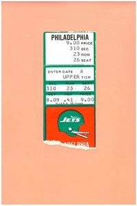 Philadelphia Eagles at New York Jets 8-29-1981 ticket stub Topps Mark Gastineau - Picture 1 of 2
