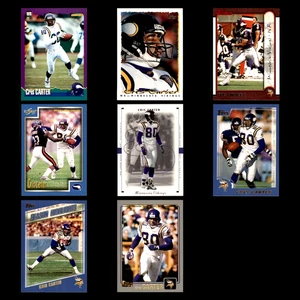 Lote 8 tarjetas de fútbol americano Cris Carter 1994 puntuación Minnesota Vikings conjunto colección NFL - Imagen 1 de 10