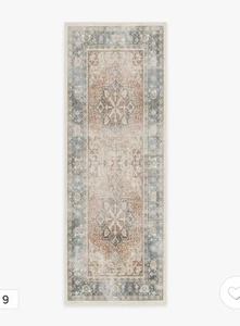 ruggable 2.5 x 7 Kamran Coral Washable Rug WITH PAD Entire System Runner - Picture 1 of 3