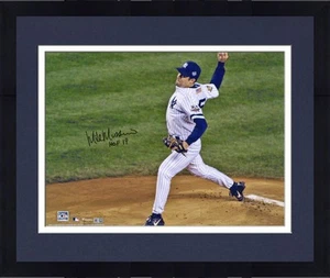 Framed Mike Mussina Yankees Signed 16x20 2001 World Series Pitching Photo w/Insc - Picture 1 of 1