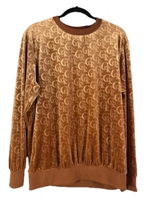 VTG CROOKS AND CASTLES Men’s Valor Sweater CR Print Orange Brown M/L Streetwear - Picture 1 of 8