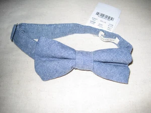 Boy's Crewcuts Pretied Adjustable Light Blue Denim Cotton Bowtie with Tags - Picture 1 of 4