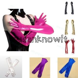 Sexy Women Shiny Long Gloves Patent Leather Wetlooking Party Opera Costume Dress