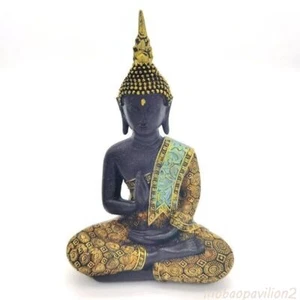 Mini Buddha Statue Green Resin Hand Made Thailand Buddha Sculptur Buddhism Hindu - Picture 1 of 9