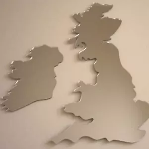 Specchi acrilici a forma di mappa Regno Unito e Irlanda - varie misure - Foto 1 di 1